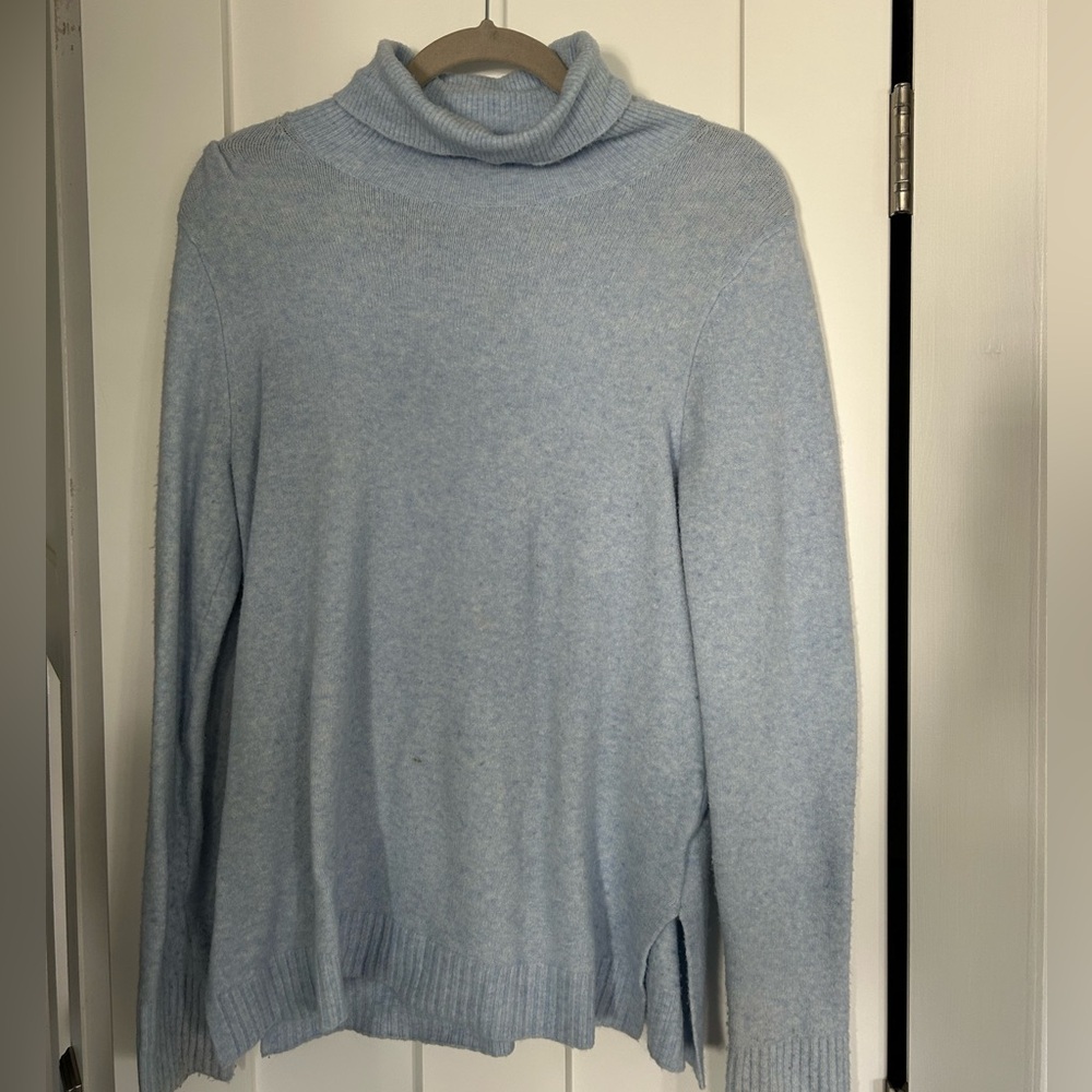 J Crew Cashmere Turtleneck sweater- light blue